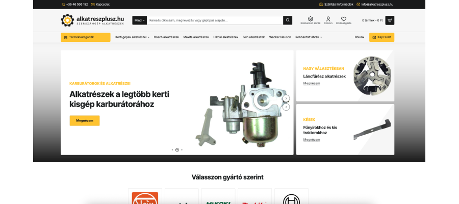 alkatreszplusz.hu Webshop Refurbishment on OpenCart 3 and Journal 3.2
