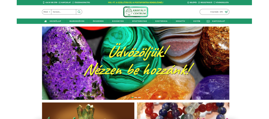 OpenCart system update and upgrade for the Kristálycentrum webshop