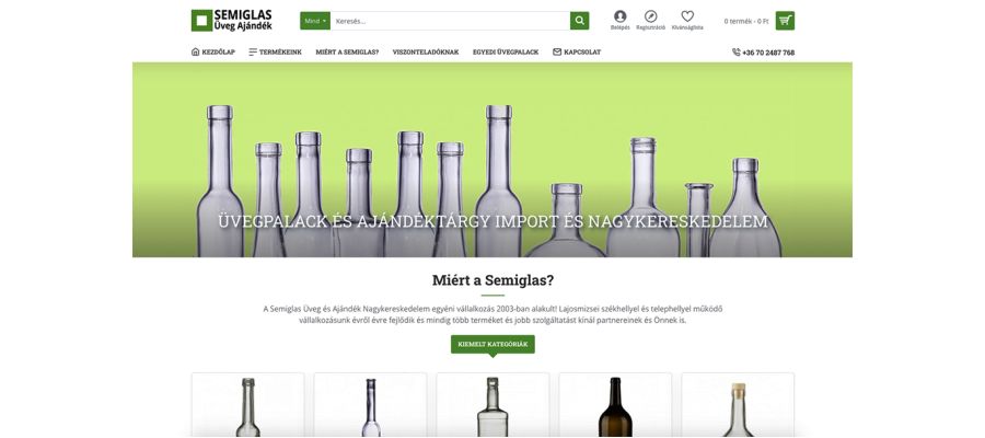 OpenCart webstore renovation for Üvegpalack webstore